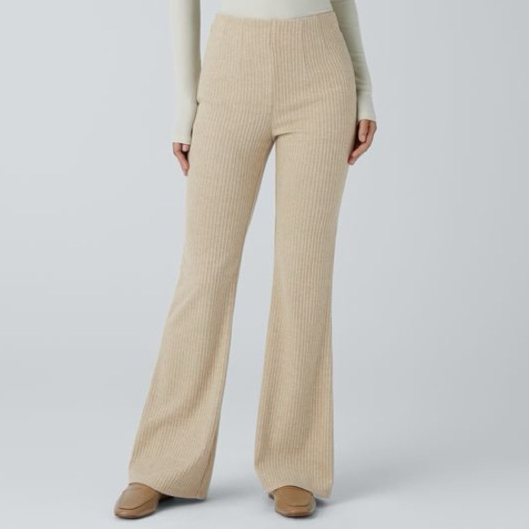 HALARA Pants - Halara ribbed knit high waisted flare pants